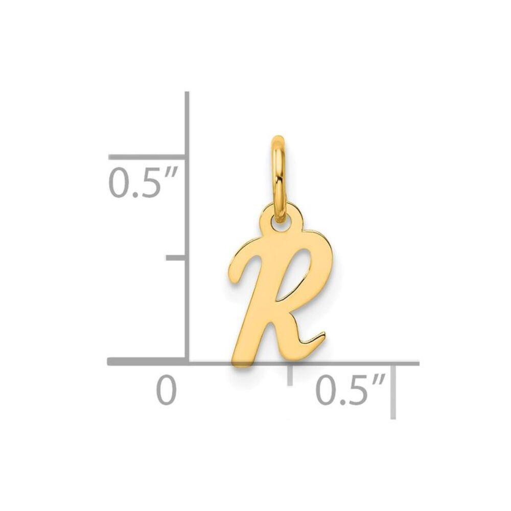 Kazi Luxury 14k Yellow Gold Small Script Letter R… - image 4